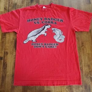 Honey Badger Vs. Cobra Graphic Tee Size Medium